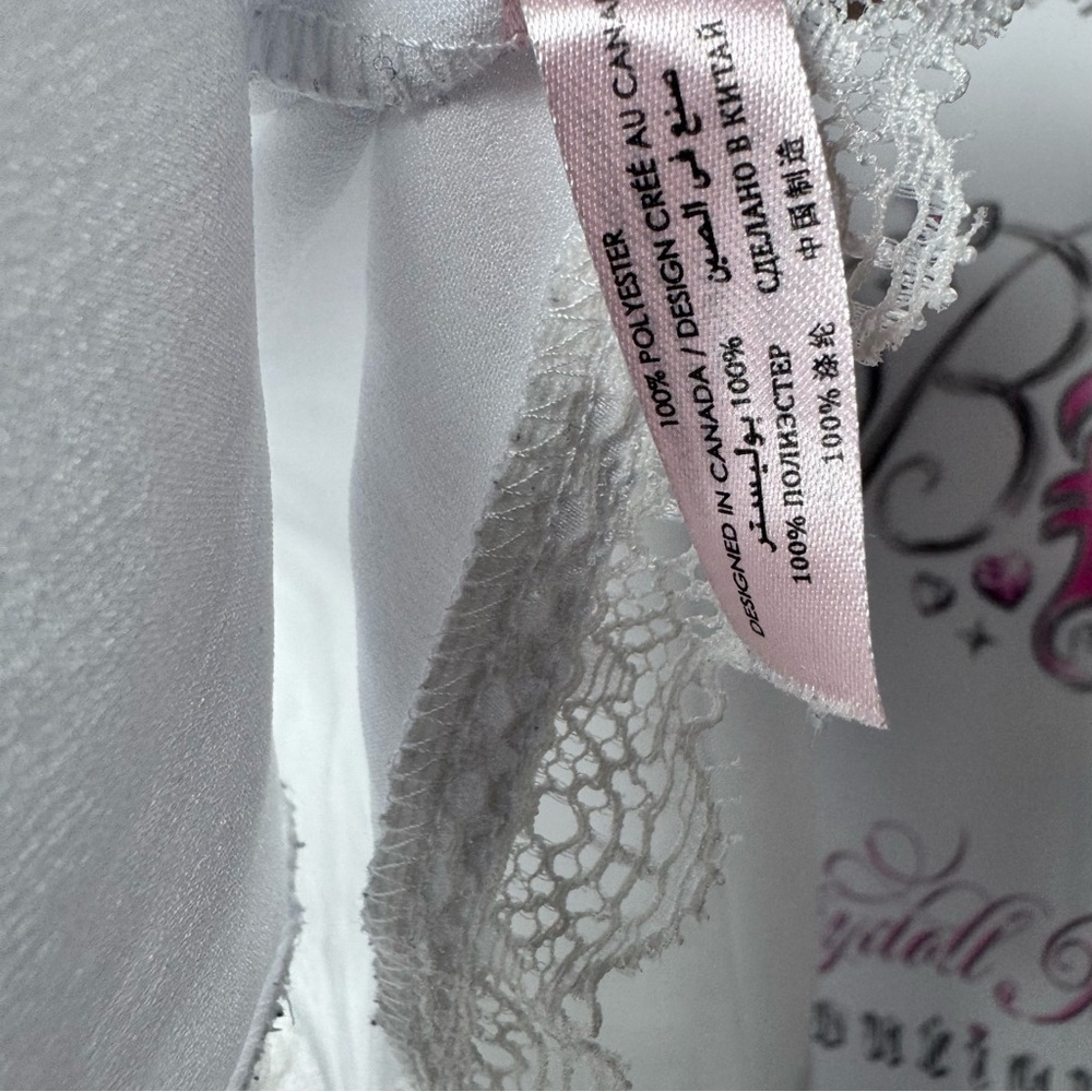 La vie en rose tank top camisole buttons shiny shimmer Lace Trim White Cami Top - Picture 7 of 12